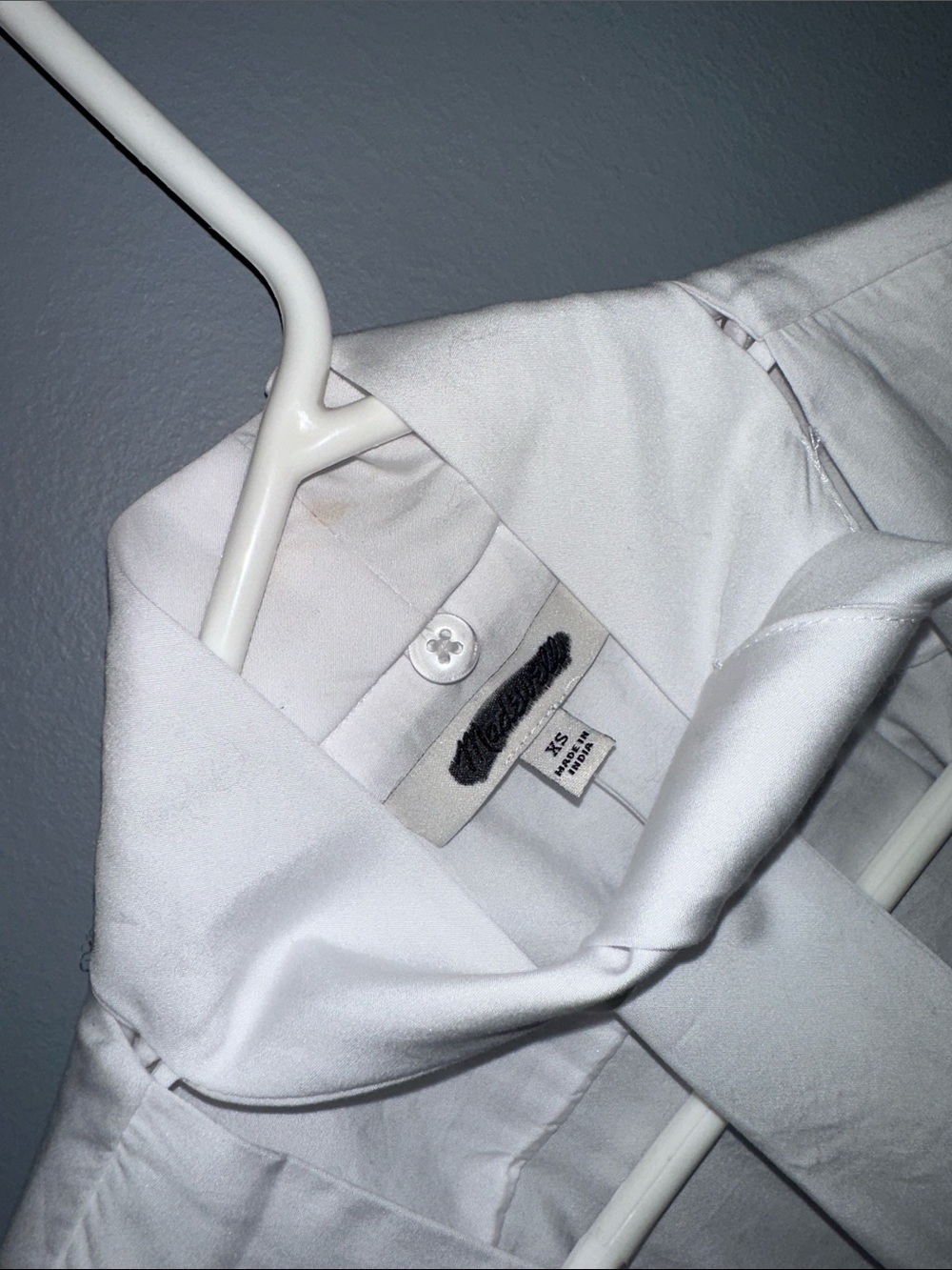Madewell NWT tie neck button front Top white womens size XS Brand - Picture 6 of 16